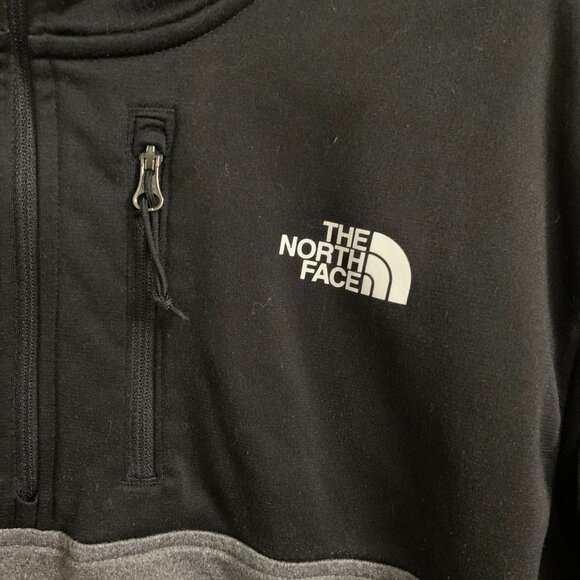 The North Face Men's Large Gray Black 1/4 Zip Pullover Long Sleeve Shirt EUC - Picture 6 of 12